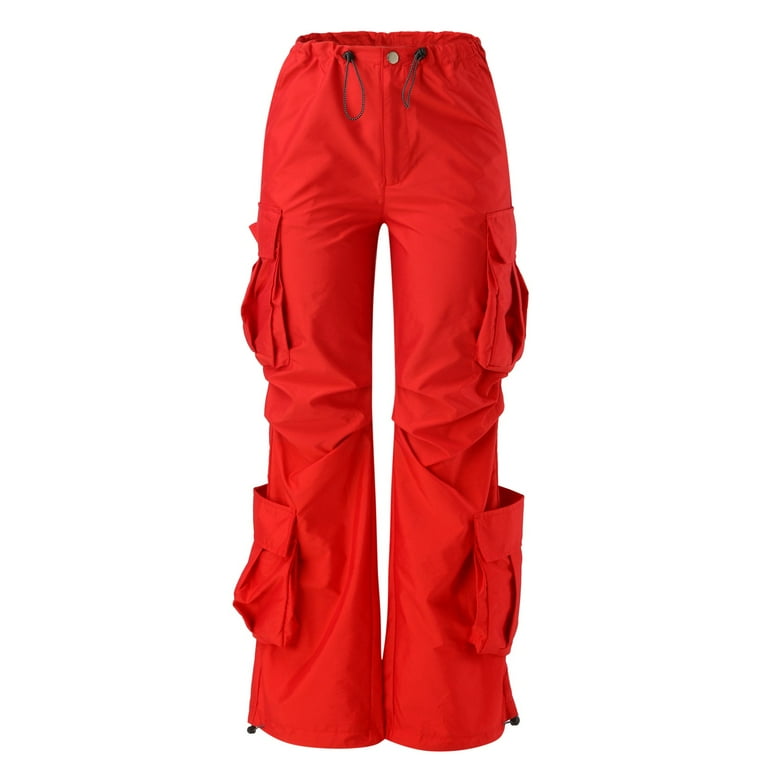 Red cargo pants  Red cargo pants, Red cargo pants outfit, Black