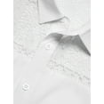 thumbnail image 5 of INCERUN Men's Summer Lace See-thru Short Sleeve Dress Shirts Hollow-out Patchwork Tee Tops, 5 of 9