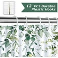 thumbnail image 3 of Green Eucalyptus Shower Curtain 72 x 72 Inch Watercolor Leaves Plant Decorative Bath Curtain Polyester Fabric Waterproof Bathroom Curtain with 12 Hooks, 3 of 6