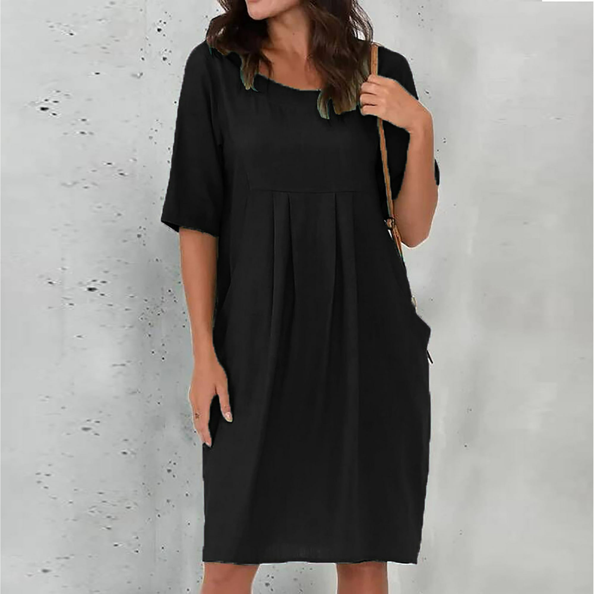 Black casual dresses plus size deals