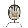 Hanover Outdoor Furniture Rattan Wicker Pod Swing Chair with Full Cream Cushion