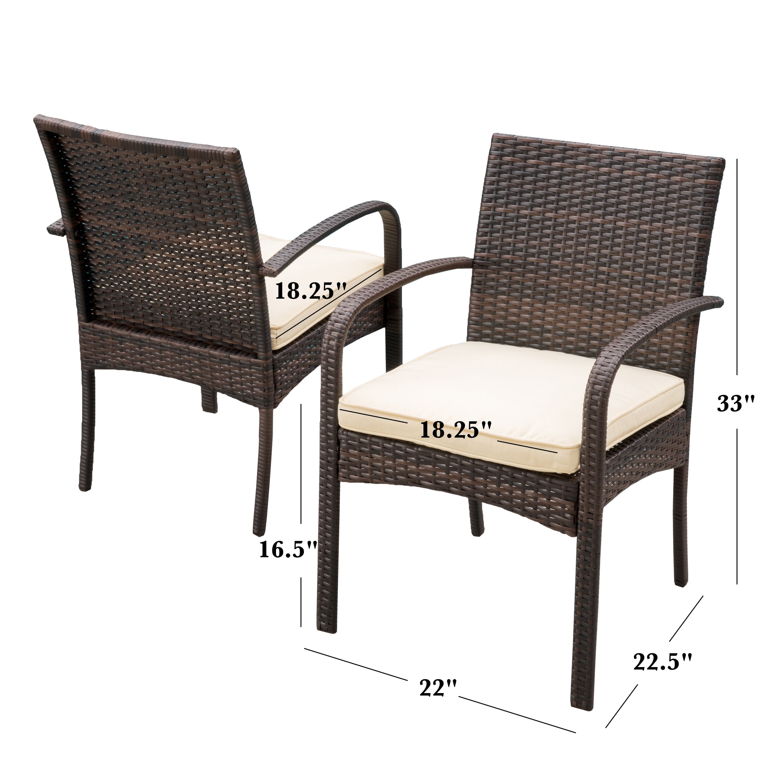 Noble House Brown Wicker Dining Chair Set Walmart Com Walmart Com