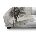 thumbnail image 3 of Black and White Soft Flannel Fleece Blanket, Lonely Tree in Field with Many Leafless Branches Countryside Vintage, Cozy Plush for Indoor and Outdoor Use, 50" x 70", Ivory Dark Grey, by Ambesonne, 3 of 6