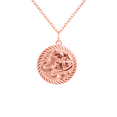 thumbnail image 2 of Reversible Aquarius Zodiac Sign Charm Coin Pendant Necklace in Solid Gold (16 Inches), 2 of 4