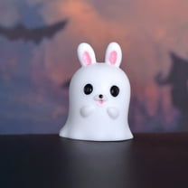 HmNPlay Mini Resin Halloween Figures - Cute Rabbit & Pumpkin Miniatures - Stable Fade-Resistant Decor for Desktop Home & Photography - Novelty Village Accessories