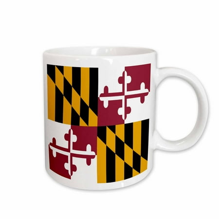 

3dRose State Flag of Maryland - US American - Heraldic banner of George Calvert 1st Baron Baltimore America Ceramic Mug 11-ounce