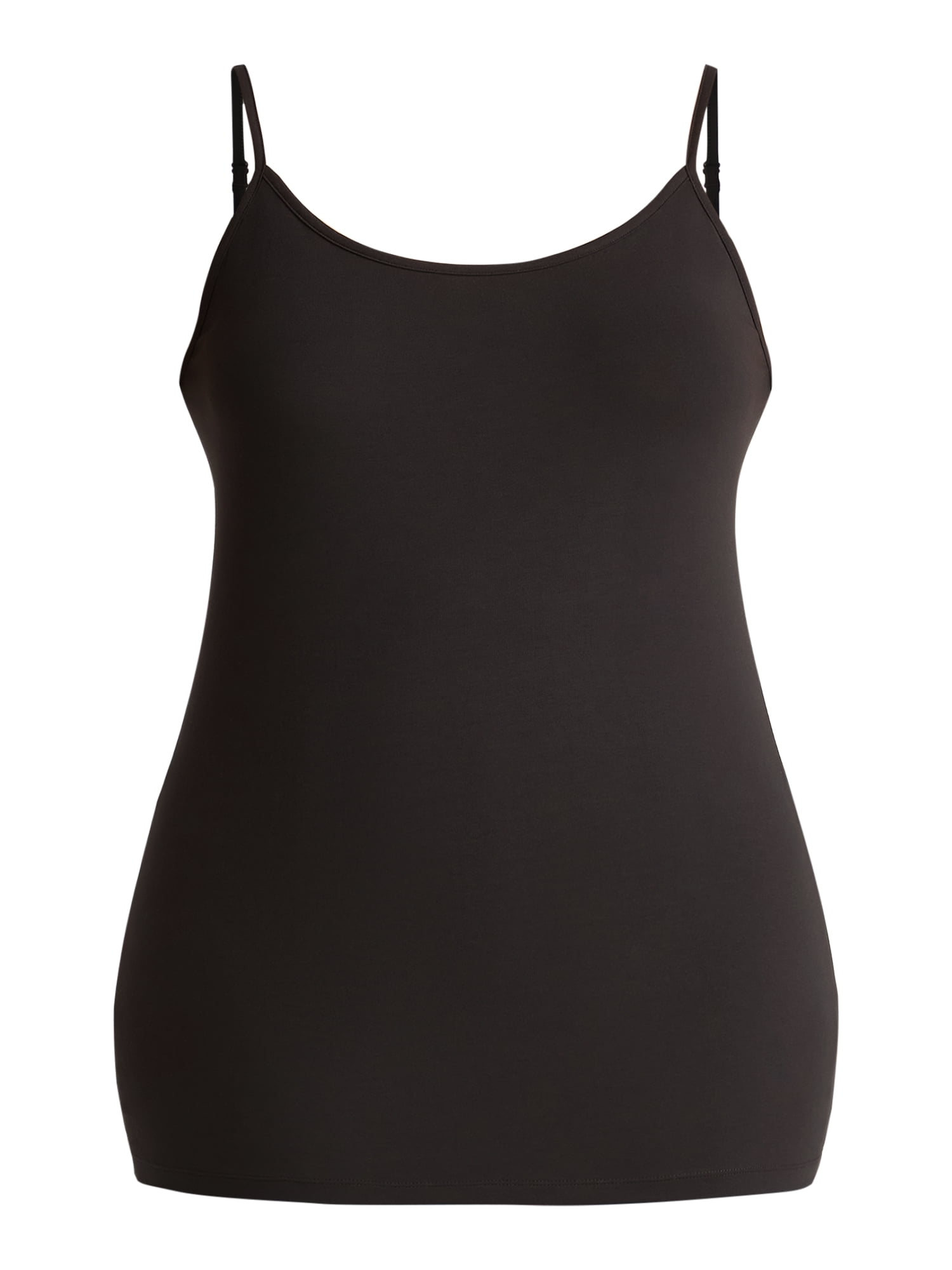 Terra & Sky Women’s Plus Camisole with Adjustable Straps, 2-Pack, Sizes 0X-5X