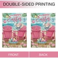 thumbnail image 3 of Happy Easter Pink Chair House Flag Double Sided, Eggs Basket Coastal Beach Decorative Garden Yard Outdoor Large Decor, Bunny Ears Hat Flowers Nautical Burlap Home Outside Decoration 28 x 40, 3 of 6