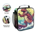 thumbnail image 2 of ALAZA Dinosaur Skating Lunch Box Insulated Lunch Bag Reusable Thermal Cooler Tote School Picnic, 2 of 6
