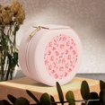 thumbnail image 6 of Yiaed Fox Print Travel Jewelry Case Bridesmaid Gift Boxes Jewelry Travel Organizer Small Round Jewelry Box Mini Storage-Pink, 6 of 7