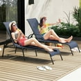 thumbnail image 5 of Spaco 2 Pcs Outdoor Patio Lounge Chair Chaise Fabric with Adjustable Reclining Armrest, Lounge Chair with 5 Adjustable Backrest Position, Lounge Chair for Outdoor, Navy, 5 of 10