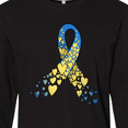 thumbnail image 4 of Inktastic Down Syndrome Awareness Blue and Yellow Hearts Ribbon Long Sleeve T-Shirt, 4 of 5