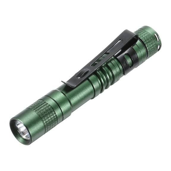 Uxcell Mini Flashlight with Clip, Small LED Pen Flashlights, Green