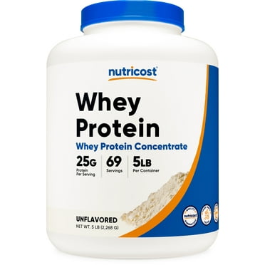 Nutricost Whey Protein Concentrate Powder (Unflavored) 5LBS