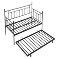 thumbnail image 5 of Metal Daybed with Pop Up Trundle Bed, Vintage Sofa Bed,No Box Spring Needed,Heavy-duty Metal Platform Bed For Bedroom Living Room, 5 of 7