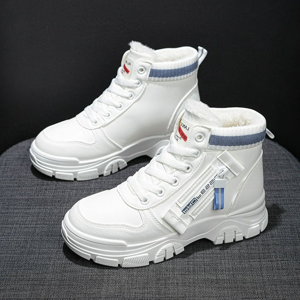 Zapatos de mujer de caña alta Zapatos de mujer de moda de otoño e invierno Zapatos de mujer populares entre cientos de estudiantes Zapatos de mujer de cintura alta Zapatos deportivos con