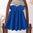 thumbnail image 7 of Ulanda Girls Sleeveless Bowknot Dress Scalloped Hem Casual Dresses 2026 Fashion Summer Twirl Dress for Toddler Kids (Blue, 6-9 Months), 7 of 7
