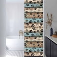 thumbnail image 2 of Dog Paws Window Privacy Film Blue Brown Wood Grain Vintage Decorative Glass Window Film UV Blocking Static Cling Non-Adhesive Sticker Covering for Home Door 29.5 x 118 inches, 2 of 7