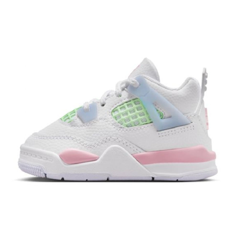 Toddler's Jordan 4 Retro "V-Day" White/Med Soft Pink-Half Blue (IB7070 100) - 9