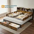 thumbnail image 3 of EnHomee King Size Bed Frame with Headboard Metal King Bed Frame with 6 Drawers Platform Bed Frame with Storage & Charge Station, 3 of 9