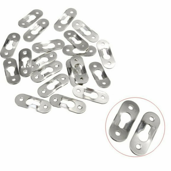 20 Pcs 45x16mm Sliver Hooks Hanging Keyhole Hanger Hardware Tools Picture Frames