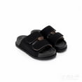 thumbnail image 2 of Kids Adjustable Double Strap Slide Sandals Boys & Girls Open Toe Slippers Soft Flat Summer Slides for Casual Daily Wear Black Size 4.5-5 Years, 2 of 4