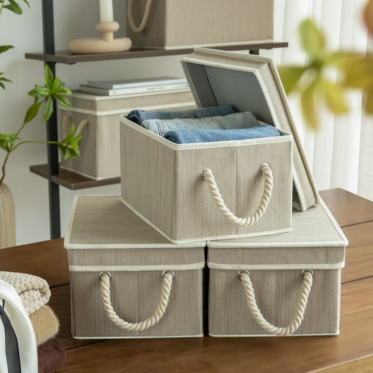 StorageWorks Fabric Storage Bins, Collapsible Storage Boxes for Closet,  Decorative Bins Gray, 3-Pack - Walmart.com