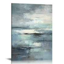 COMIO Blue and Grey Wall Art-Abstract Picture Canvas Print Wall Painting Modern Artwork Canvas Wall Art for Living Room Home Office Décor