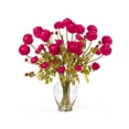 thumbnail image 2 of Nearly Natural Ranunculus Liquid Illusion Silk Flower Arrangement in Red, 2 of 5