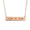 thumbnail image 2 of Engravable Rose Gold Long Distance Bar Necklace - Custom Initial States Friendship Jewelry - Stainless Steel Location Pendant - Personalized Christmas Gift for Her, 2 of 8