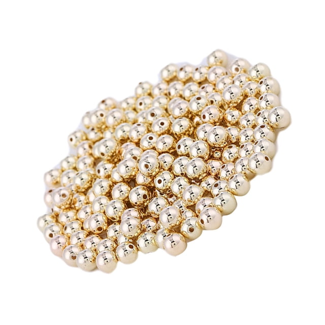 Matsuzay 200 Uds cuentas espaciadoras sin costuras 4mm bola suelta pequeños accesorios joyería artesanal fabricación para Artesanía KC3mm