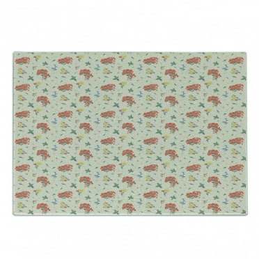 Floral Cutting Board, Flowers on an Eggshell Tone Background, Decorative Tempered Glass Cutting and Serving Board, in 3 Sizes, by Ambesonne