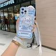 thumbnail image 1 of Funda de teléfono Sanrio Cinnamoroll para Iphone 13 12 11 Pro Max 7 8 Plus Kuromi funda XR XS X con correa espejo cubierta de lujo mujer chica xuanjing  unisex, 1 of 2