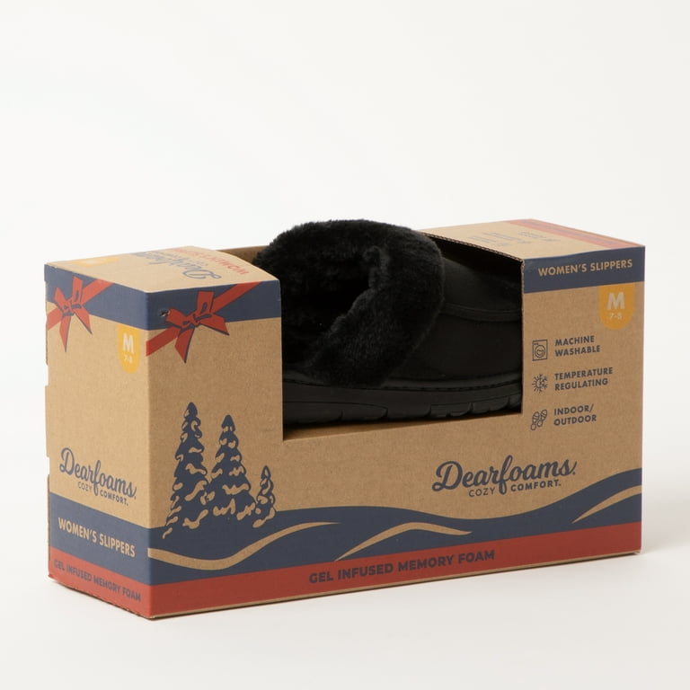 Dearfoams Cozy Comfort Women s Microsuede Moc Toe Scuff Slippers Walmart