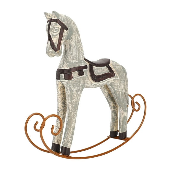 Rocking Horse Ornament Vintage Decorative Table Decoration Resin Iron Bookshelf Decor