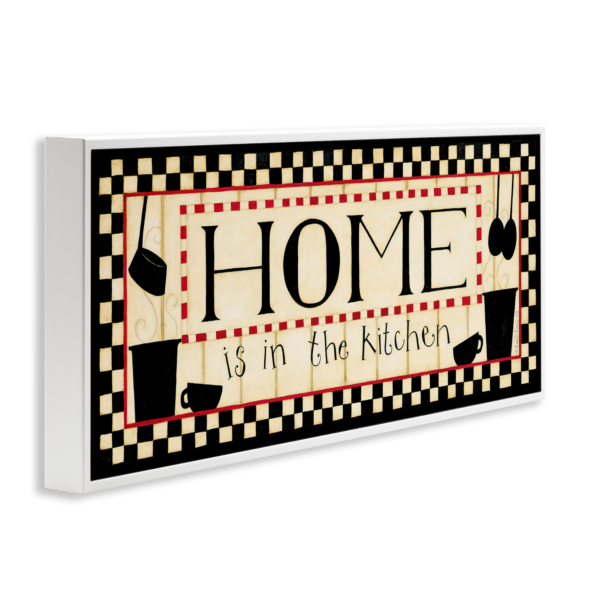 Stupell Industries Vintage Family Kitchen Phrase Food & Beverage Painting White Framed Art Print Wall Art, 30 x 13