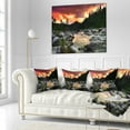 thumbnail image 2 of Designart Rocky Mountain River at Sunset - Landscape Printed Throw Pillow - 18x18, 2 of 4