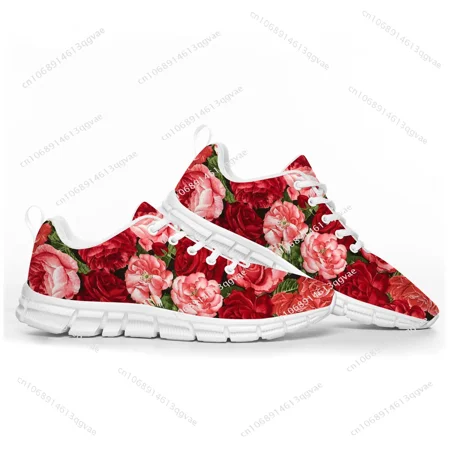 

Rose Pattern Sports Shoes Mens Womens Teenager Kids Children Customized Sneakers Casual Tailor-Made Shoe High Quality Couple