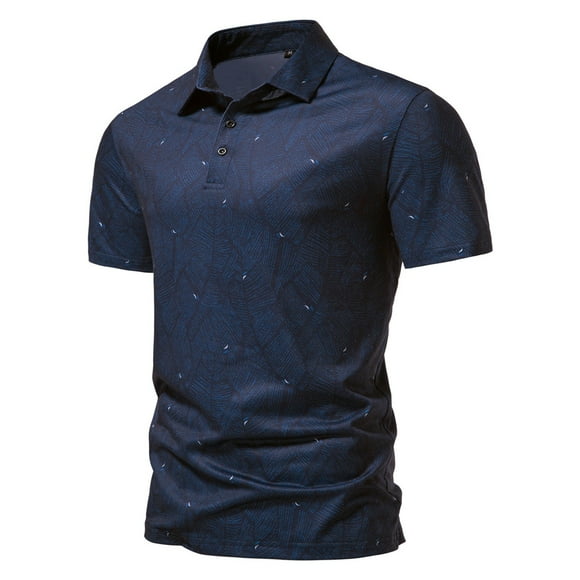 Cathalem Men’S Classic Polo Shirt Comfortable Fit Collared Shirt,Navy S