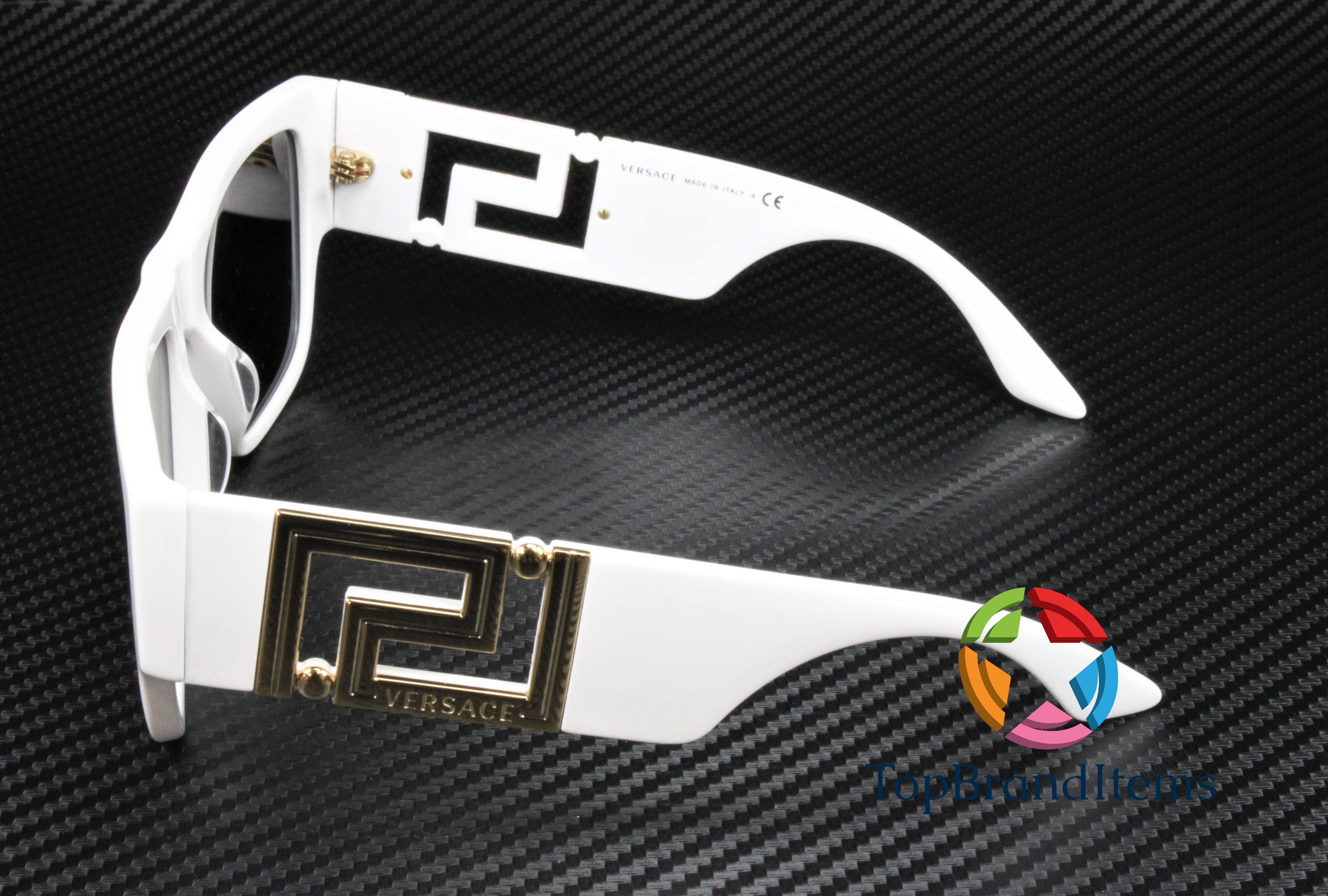 VERSACE VE4403 314 87 White Dark Grey 57 mm Men's Sunglasses