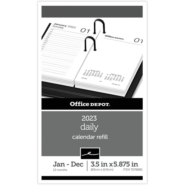Office Depot® Brand Daily Desk Calendar Refill, 3-1/2" x 6", White, January  To December 2023, SP717D50 - Walmart.com