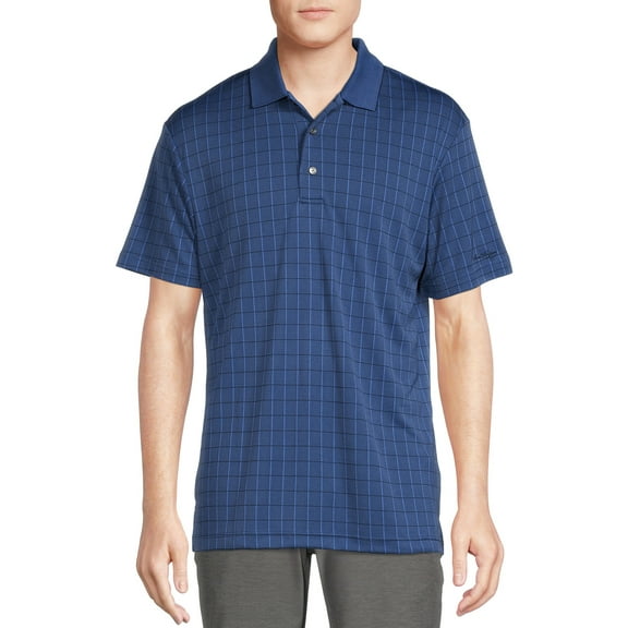 Ben Hogan Men's & Big Men's Textured Jacquard Windowpane Golf Polo Shirt, Size S-5XL