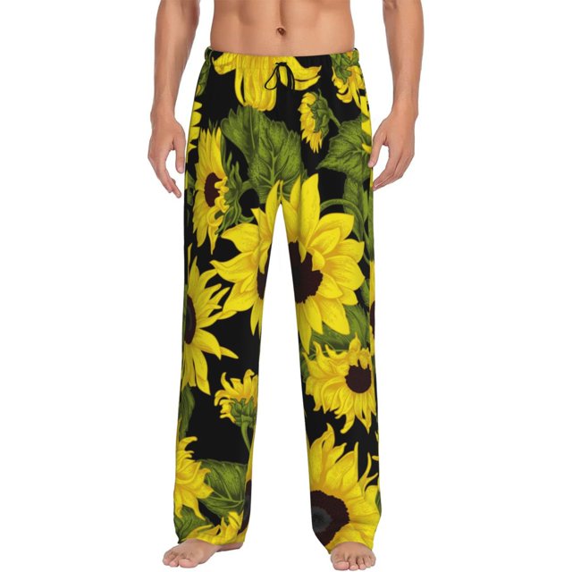 Balery Sunflowers In Vintage Pantalones de pijama para hombre, pijama ultraligero, pantalón de descanso-3X-Large