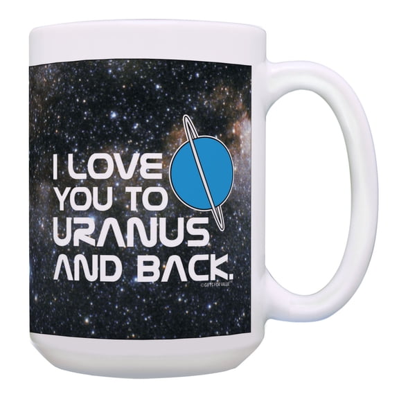 ThisWear Nerd Gifts Love You to Uranus and Back STEM Gifts Science Mug Punny 15oz Coffee Mug Galaxy