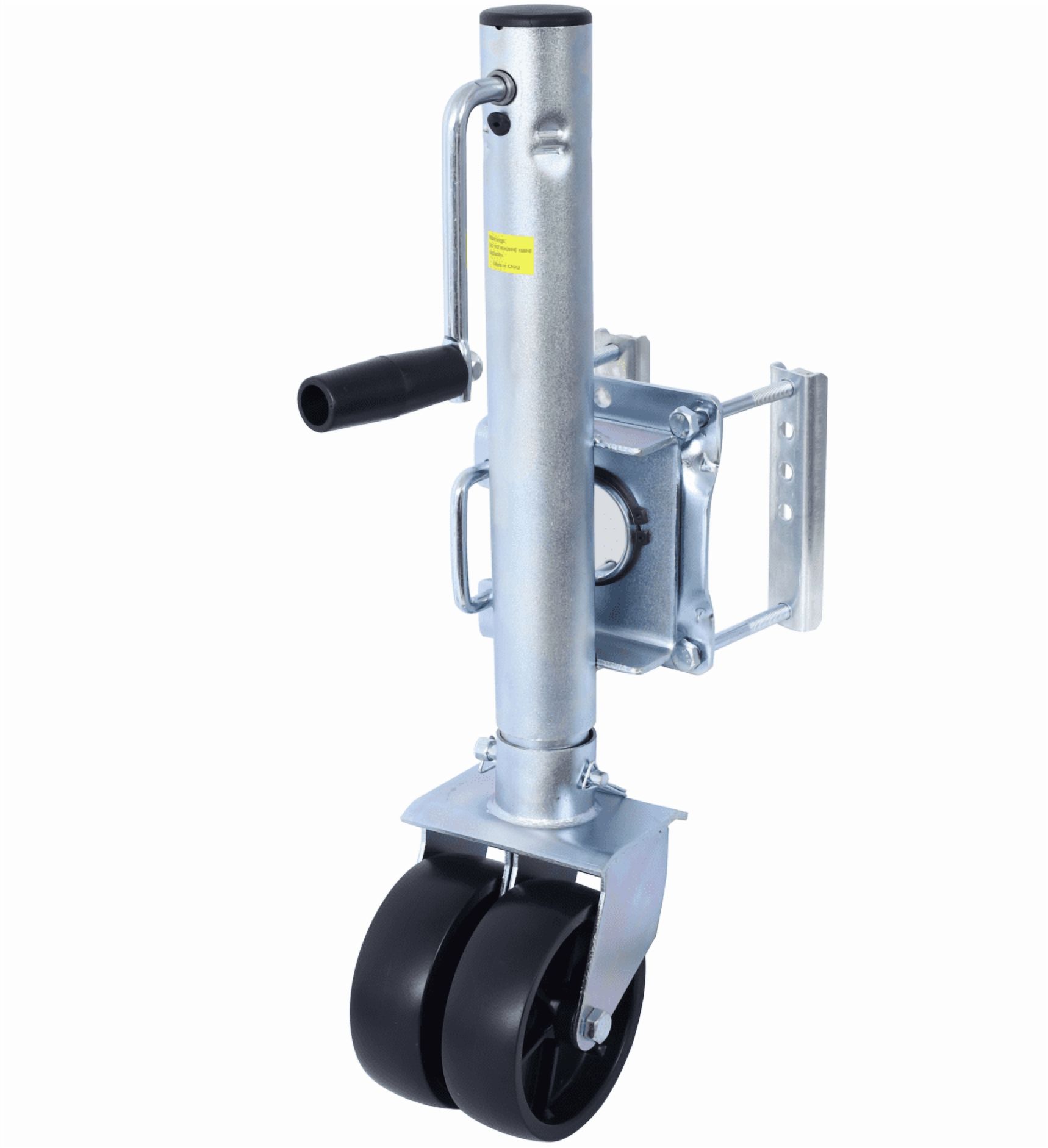Bolt-On Trailer Jack 1500lb Capacity with PP Wheels & Handle 34.5in