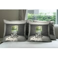 thumbnail image 6 of Ambesonne Grey Throw Pillow Cover 4 Pack, Concrete Room Hole Exit, 18", Grey Green, 6 of 7