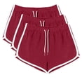 thumbnail image 2 of TARIENDY 3 Pack Women Sports Shorts Drawstring Waisted Dolphin Athletic Shorts Active Dance Yoga Gym Short Comfort Summer Running Clothes Wine XXL, 2 of 7