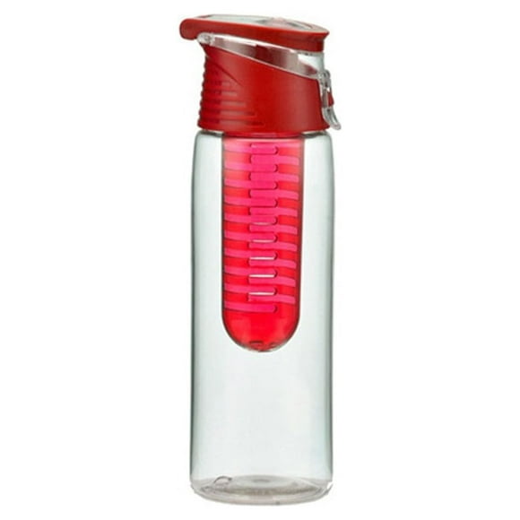 QualitChoice Fruit Infuser Water Bottle with Filter Portable School Office Drinkware Backpacking Drinking Barbecue Kitchen Beverage Red