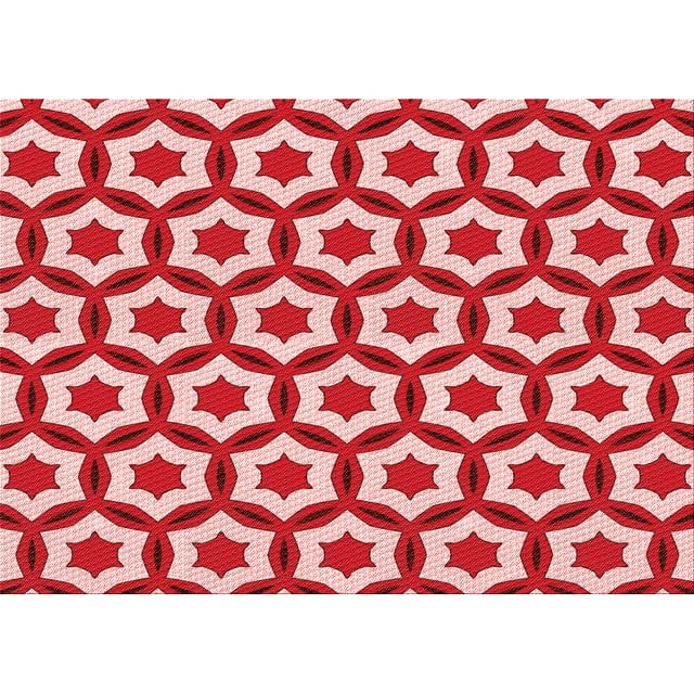Ahgly Company Machine Washable Indoor Rectangle Transitional Flamingo Pink Area Rugs, 3' x 5'