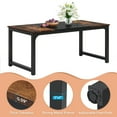 thumbnail image 6 of Tribesigns 62.99-Inch Dining Table with Metal Legs and Hardware, Brown, 6 of 7